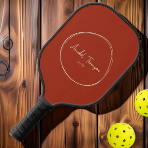 Palas De Pickleball Moderno de mediados de siglo Siena quemada Nombr