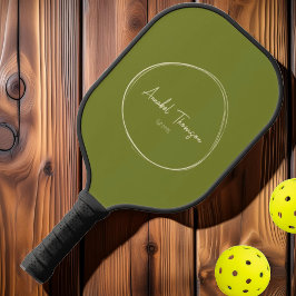 Palas De Pickleball Moderno de mediados de siglo Willow Green | Nombre