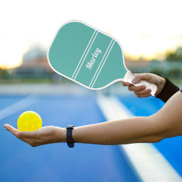 Palas De Pickleball Moderno Monograma Minimalista Nombre Deporte Verde