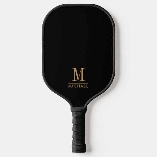 Palas De Pickleball Moderno Monograma mínimo Personalizado de nombre d (Anverso)
