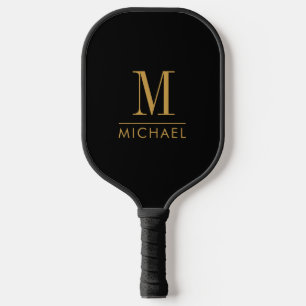Palas De Pickleball Moderno Monograma mínimo Personalizado de nombre d