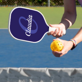 Palas De Pickleball Moderno Monograma Navy Blue Pickleball