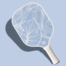 Palas De Pickleball Moderno Monograma Periwinkle Tropical Trendy