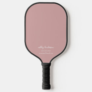 Palas De Pickleball Moderno Monograma Rosa Mínimo + Información de con