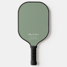 Palas De Pickleball Moderno Monograma Verde Mínimo + Información de co