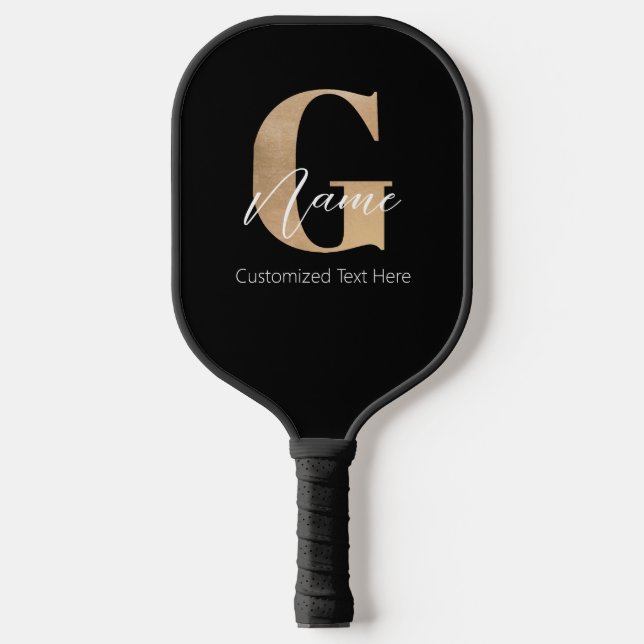 Palas De Pickleball Moderno Monogramado Inicial G & Name Personalizado (Anverso)