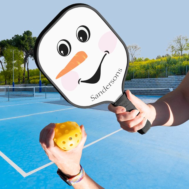Palas De Pickleball Moderno Personalizado lindo Snowman enfrenta el in (Subido por el creador)