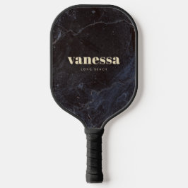 Palas De Pickleball Modesta Piedra Oscura Minimalista Nombre Clásico M