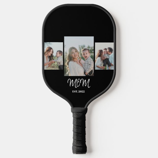 Palas De Pickleball Mom Established, 3-Photo Pickleball Paddle (Anverso)