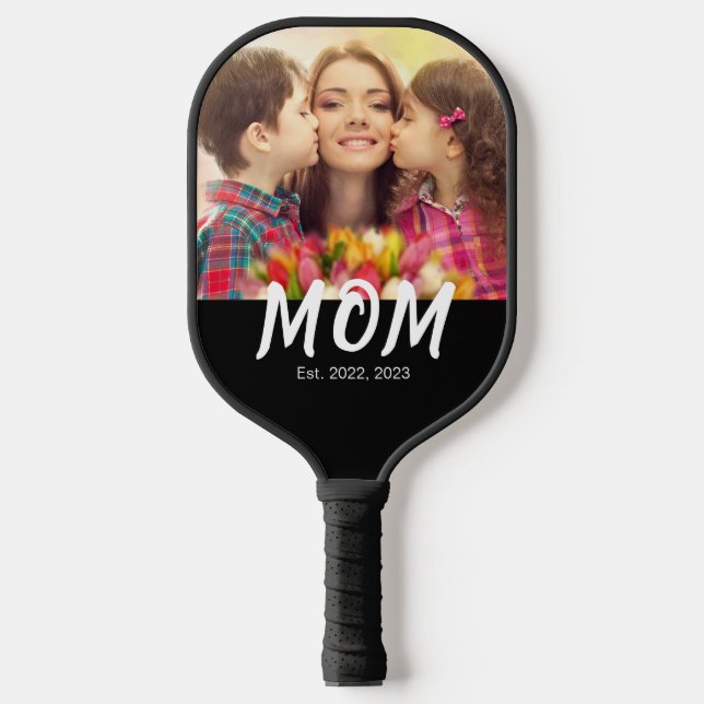 Palas De Pickleball Mom Established Elegant Bold Font Black Photo (Anverso)