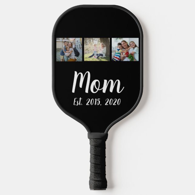 Palas De Pickleball Mom Established Elegant Script Black 3 Photo (Anverso)