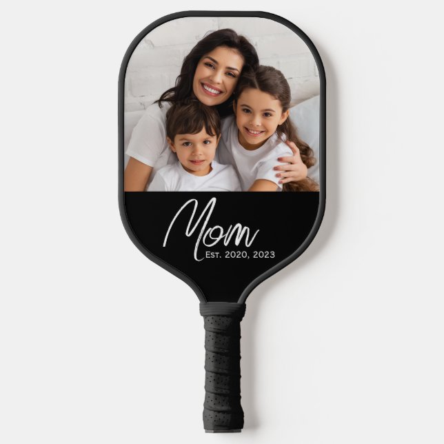 Palas De Pickleball Mom Established Fun Script Photo Pickleball Paddle (Anverso)