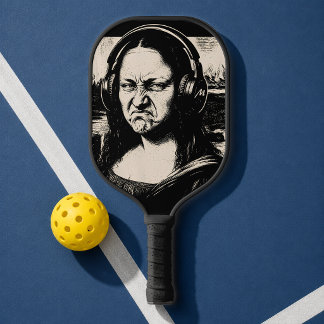 Palas De Pickleball Mona Lisa Bass Face Funny Music Lovers DJs
