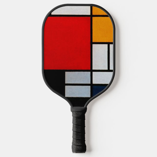 Palas De Pickleball Mondrian - Composición con gran plano rojo (Anverso)