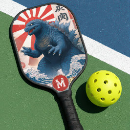 Palas De Pickleball Monogram Blue Lizard Monster Retro Trendy