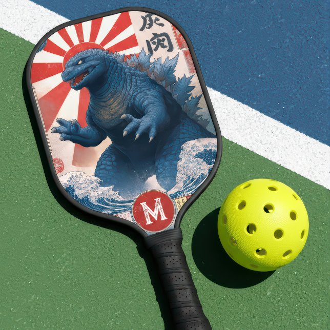 Palas De Pickleball Monogram Blue Lizard Monster Retro Trendy (Subido por el creador)