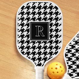 Palas De Pickleball Monogram Houndstooth Pattern Black & White