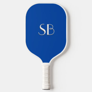 Palas De Pickleball Monograma azul cobalto sólido