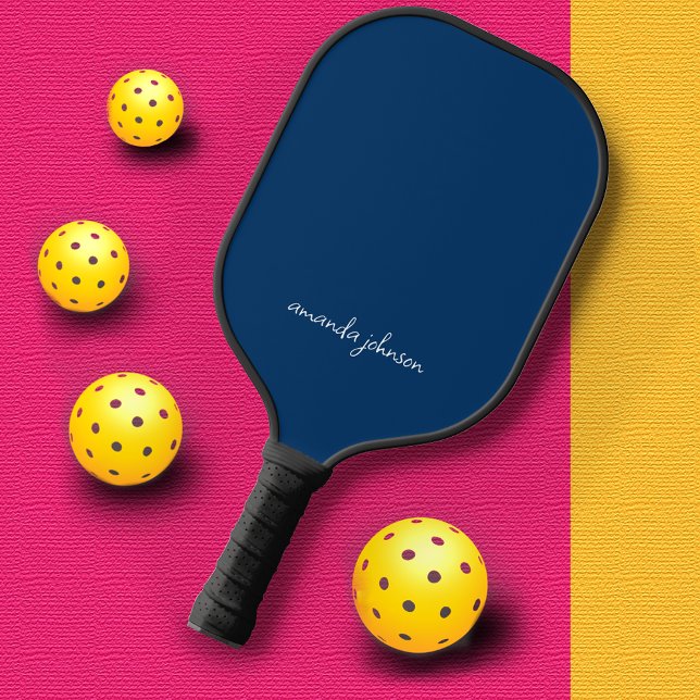 Palas De Pickleball Monograma azul de la marina de Moda elegante (Subido por el creador)