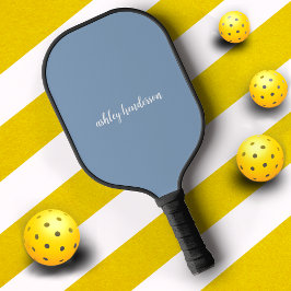 Palas De Pickleball Monograma azul Pastel básico simple para damas