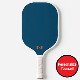 Palas De Pickleball Monograma Azul Personalizado
