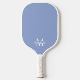 Palas De Pickleball Monograma Azul Sencillo Elegante