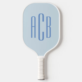 Palas De Pickleball Monograma Azul Simple de Tres Letras
