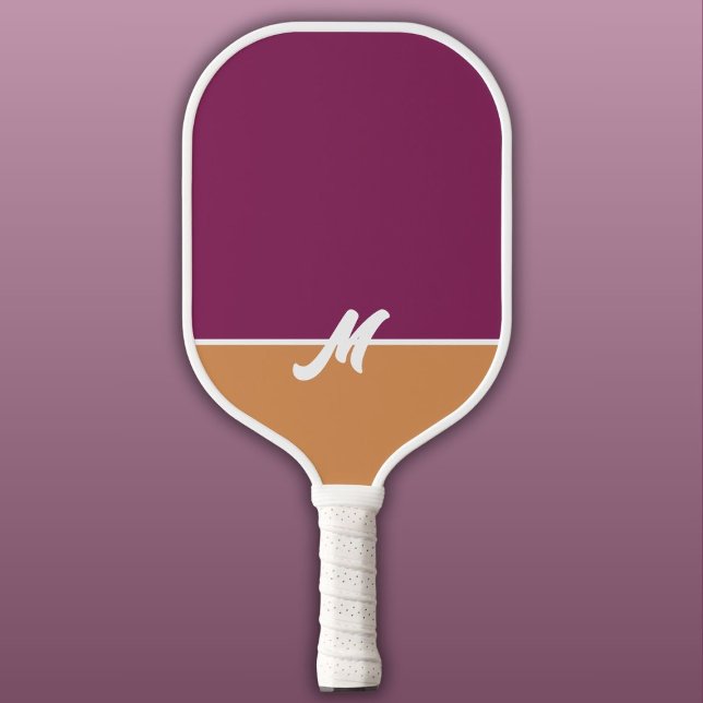 Palas De Pickleball Monograma Berry de dos tonos y canela con blanco (Subido por el creador)