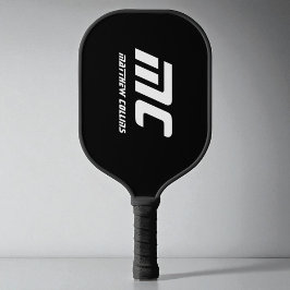 Palas De Pickleball Monograma Black Guay Nombre Minimalista Deportes m