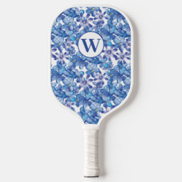 Palas De Pickleball Monograma Blue Floral Paddle