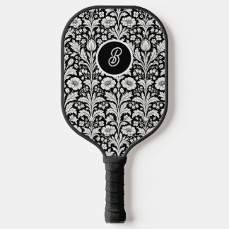 Palas De Pickleball Monograma Botánico Blanco y Negro
