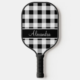 Palas De Pickleball Monograma Búfalo Tapado Blanco y Negro