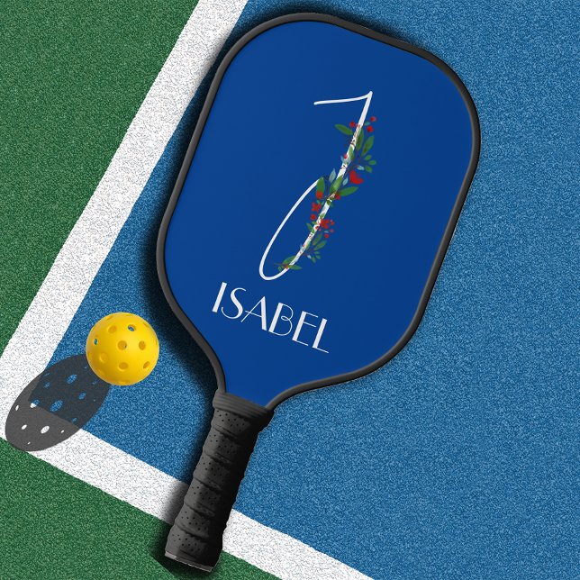 Palas De Pickleball Monograma caligrafía acuarela I azul (Subido por el creador)