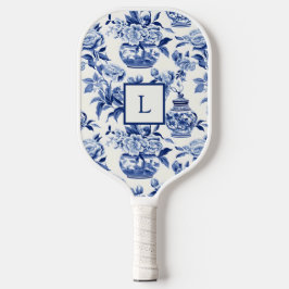 Palas De Pickleball Monograma Chinoiserie Azul 