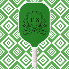 Palas De Pickleball Monograma Clásico Hunter Green Crest