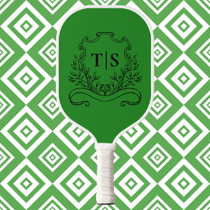 Palas De Pickleball Monograma Clásico Hunter Green Crest