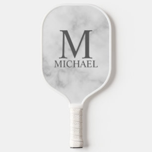Palas De Pickleball Monograma clásico personalizado y bola de nombres