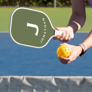 Palas De Pickleball Monograma Clásico Verde Ólido mínimo