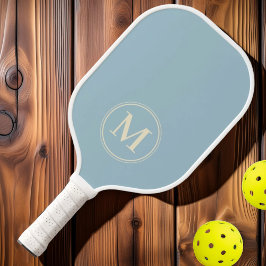 Palas De Pickleball Monograma Color de Cielo Claro Sólido de Mitad de 