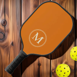 Palas De Pickleball Monograma Color del cítrico sólido y cálido del si