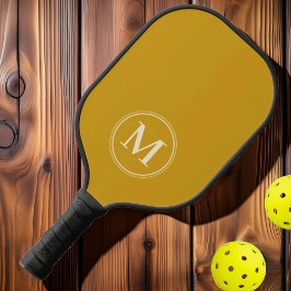 Palas De Pickleball Monograma Color Ochre de Oro Sólido de Mediano Sig