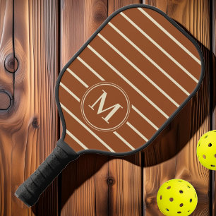 Palas De Pickleball Monograma Color Sol del Desierto a Rayas de Mitad 
