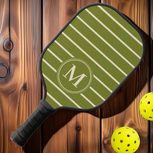 Palas De Pickleball Monograma Color Verde Sauce Estriado De Mediados D