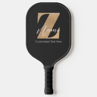 Palas De Pickleball Monograma con inicial Z y nombre personalizado