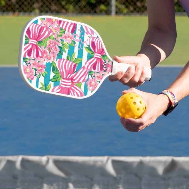 Palas De Pickleball Monograma Coquette Pink Bows (in situ)