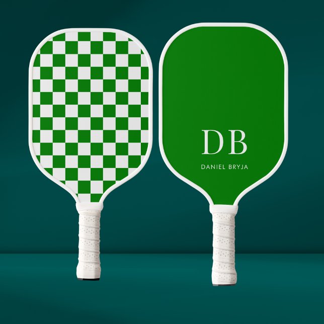 Palas De Pickleball Monograma Cuadrada Verde Moderna (Subido por el creador)