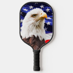 Palas De Pickleball Monograma de águila de bandera estadounidense patr