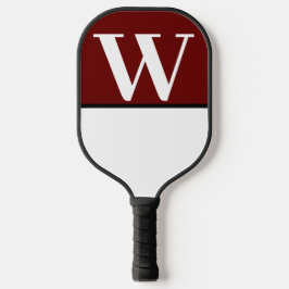 Palas De Pickleball Monograma de baloncesto en el White & Maroon Colle