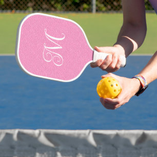 Palas De Pickleball Monograma de caligrafía rizada y femenina con aspe