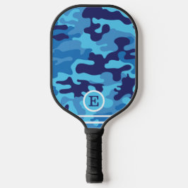 Palas De Pickleball Monograma de camuflaje azul